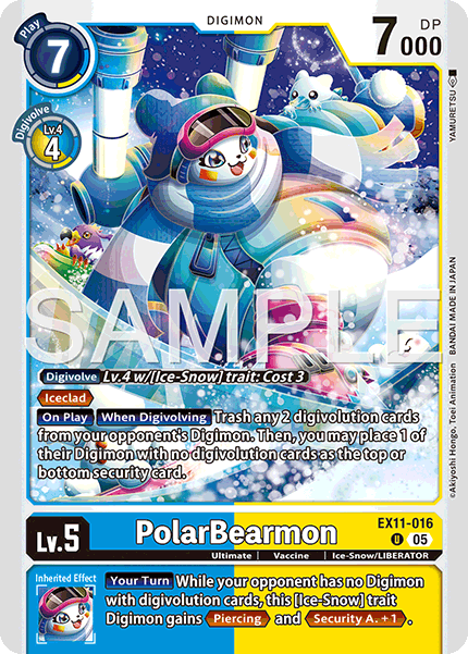 PLAYSET (4) 4x PolarBearmon (EX11-016) Uncommon - Digimon Dawn of Liberator