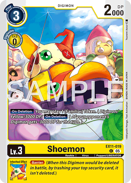 PLAYSET (4) 4x Shoemon (EX11-019) Common - Digimon Dawn of Liberator