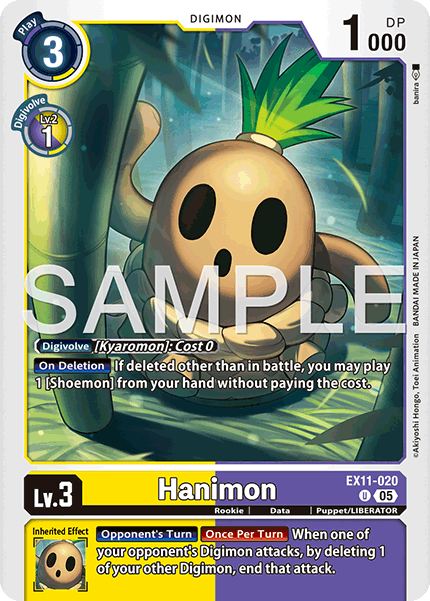 PLAYSET (4) 4x Hanimon (EX11-020) Uncommon - Digimon Dawn of Liberator