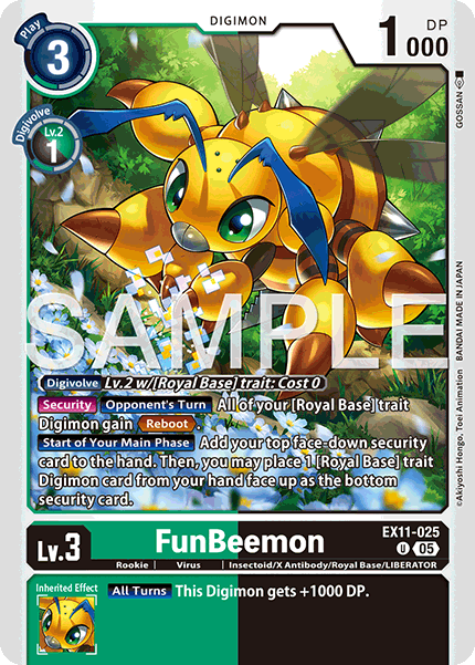 PLAYSET (4) 4x FunBeemon (EX11-025) Uncommon - Digimon Dawn of Liberator