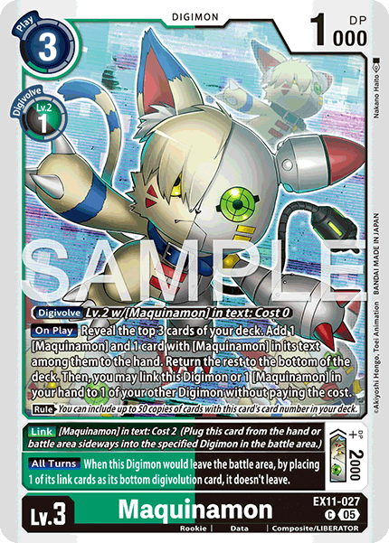 PLAYSET (4) 4x Maquinamon (EX11-027) Common - Digimon Dawn of Liberator