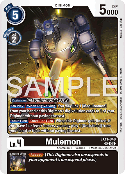 PLAYSET (4) 4x Mulemon (EX11-040) Uncommon - Digimon Dawn of Liberator