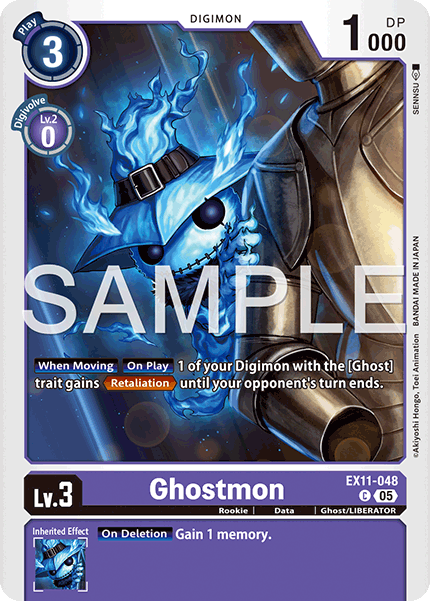 PLAYSET (4) 4x Ghostmon (EX11-048) Common - Digimon Dawn of Liberator