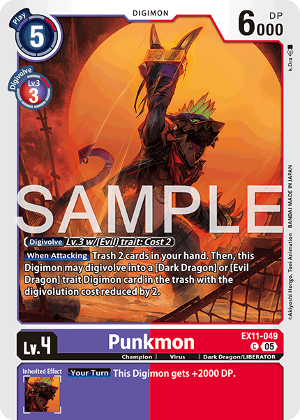 PLAYSET (4) 4x Punkmon (EX11-049) Common - Digimon Dawn of Liberator