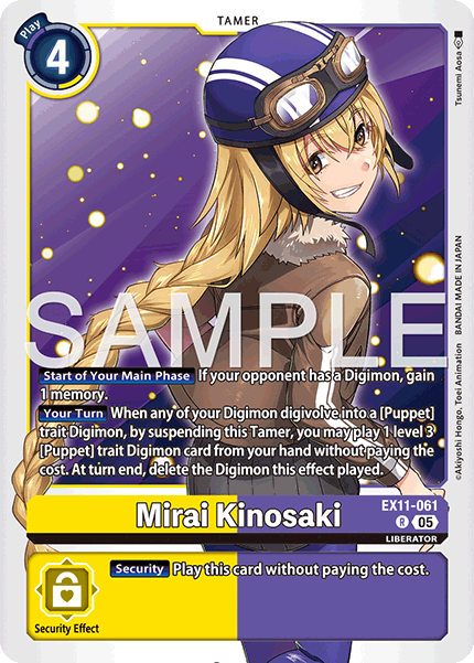 Mirai Kinosaki (EX11-061) Rare - Digimon Dawn of Liberator