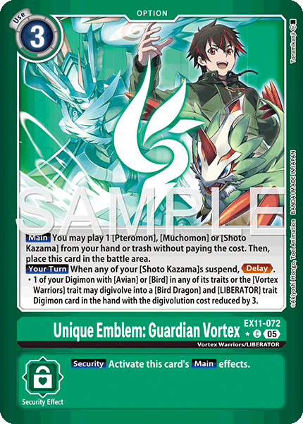 Unique Emblem: Guardian Vortex (EX11-072) Limited Foil - Digimon Dawn of Liberator