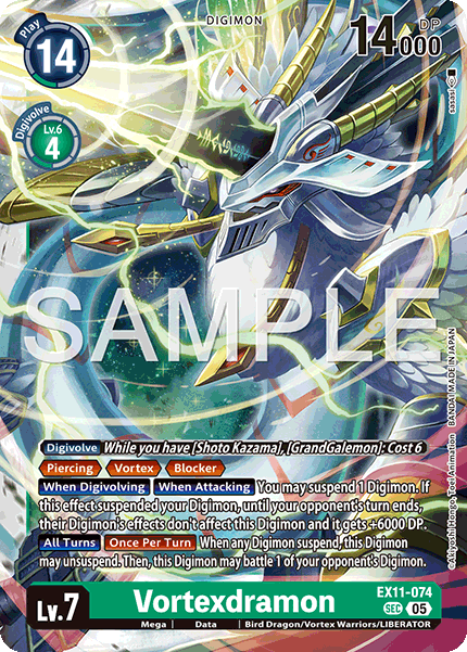 Vortexdramon (EX11-074) Secret Rare - Digimon Dawn of Liberator
