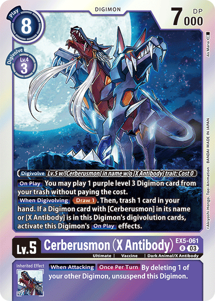 Cerberusmon X Antibody Ex5-061 - Rare Ex05 Animal Colosseum