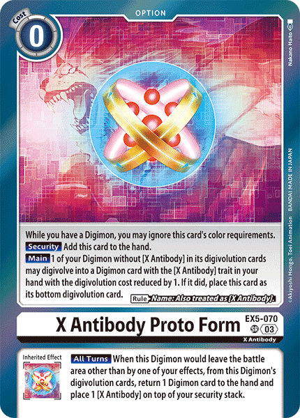 X Antibody Proto Form EX5-070 - Super Rare EX05 Animal Colosseum