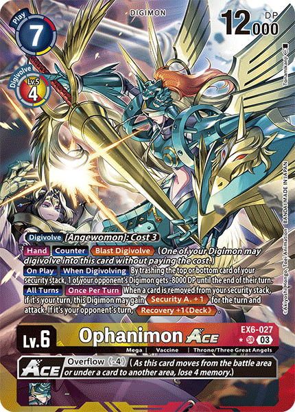 ALTERNATE ART Ophanimon ACE EX6-027 - SR EX06 Infernal Ascension