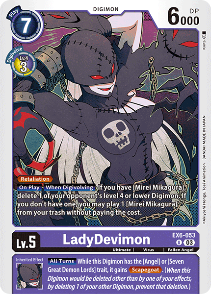 LadyDevimon EX6-053 - Uncommon EX06 Infernal Ascension