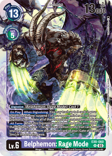 Belphemon: Rage Mode EX6-060 - Rare EX06 Infernal Ascension