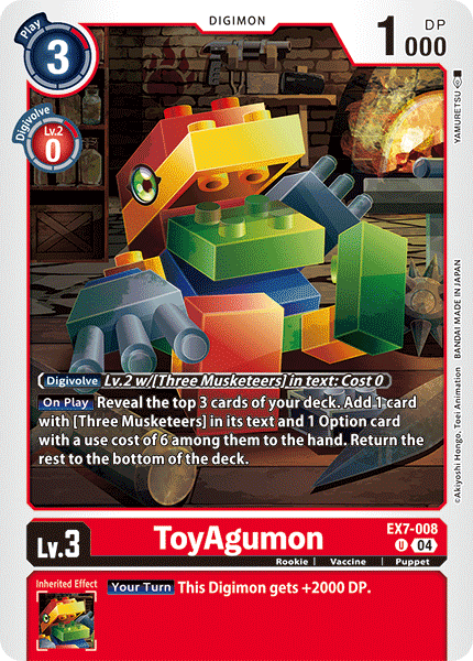 ToyAgumon EX7-008 - Uncommon EX07 Digimon Liberator