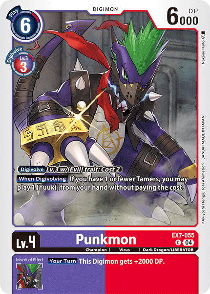 Punkmon EX7-055 - Common EX07 Digimon Liberator