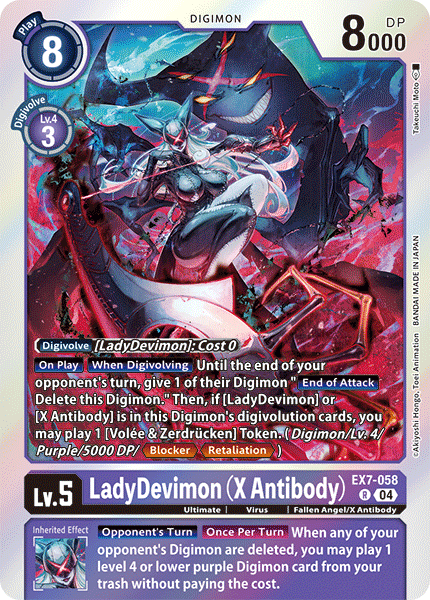 LadyDevimon X Antibody EX7-058 - Rare EX07 Digimon Liberator