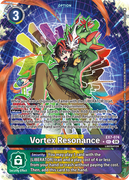 ALTERNATE ART Vortex Resonance EX7-074 - SEC EX07 Digimon Liberator