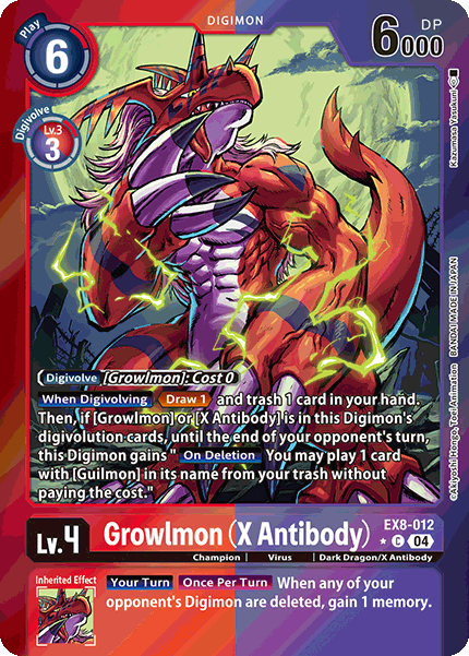 Growlmon (X Antibody) - EX8-012 - C Limited Foil EX08 Chain of Liberation