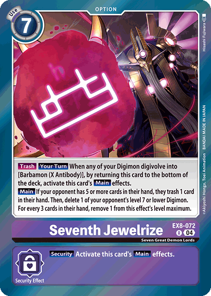 Seventh Jewelrize EX8-072 - Rare EX08 Chains of Liberation