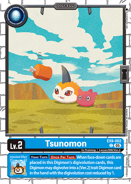 PLAYSET (4) 4x Tsunomon (EX9-002) - Common EX09 Versus Monsters
