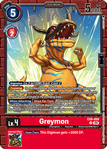 PLAYSET (4) 4x Greymon (EX9-009) - Uncommon EX09 Versus Monsters
