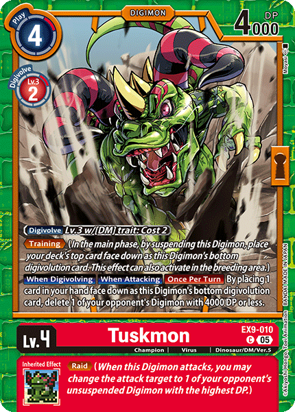 PLAYSET (4) 4x Tuskmon (EX9-010) - Common EX09 Versus Monsters