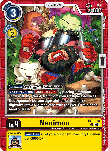 PLAYSET (4) 4x Nanimon (EX9-028) - Uncommon EX09 Versus Monsters