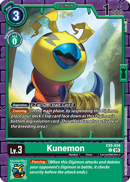 PLAYSET (4) 4x Kunemon (EX9-034) - Common EX09 Versus Monsters