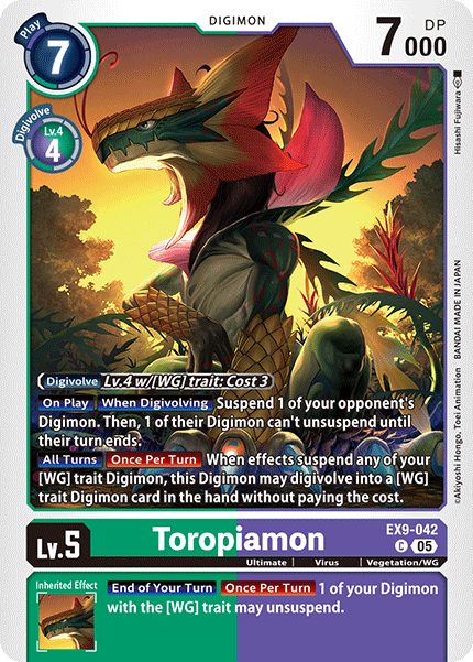 PLAYSET (4) 4x Toropiamon (EX9-042) - Common EX09 Versus Monsters