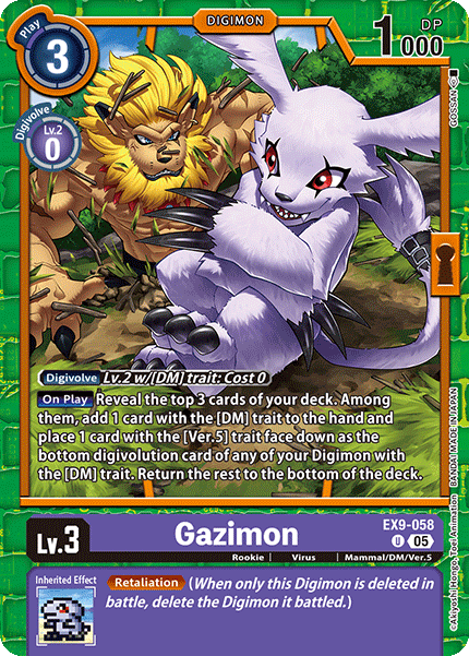 PLAYSET (4) 4x Gazimon (EX9-058) - Uncommon EX09 Versus Monsters