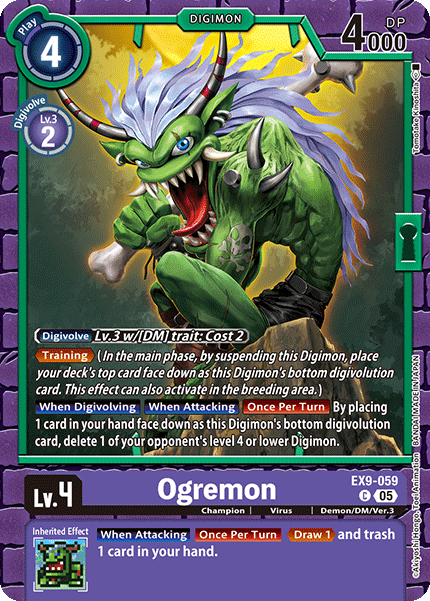 PLAYSET (4) 4x Ogremon (EX9-059) - Common EX09 Versus Monsters