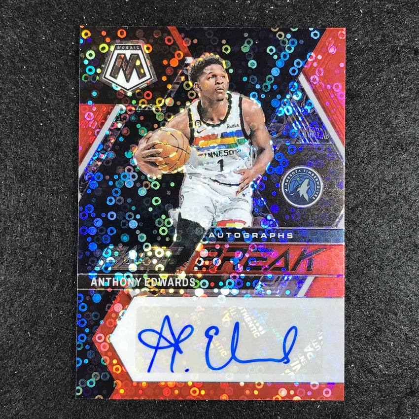2022-23 Mosaic Anthony Edwards Fast Break Auto Red Disco 25/49