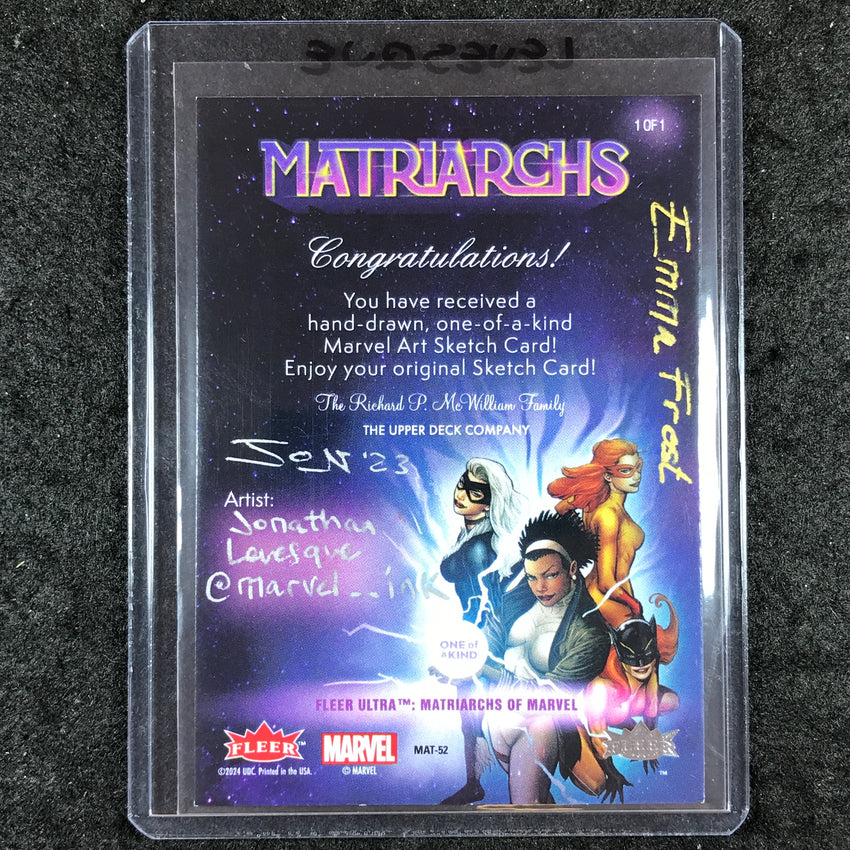 2024 Matriarchs of Marvel EMMA FROST Artist Sketch 1/1 JONATHAN LEVESQUE
