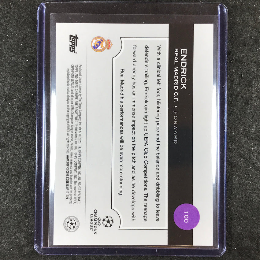 2024-25 Topps Chrome UEFA Club Comp ENDRICK Rookie Base Black 9/10 #100