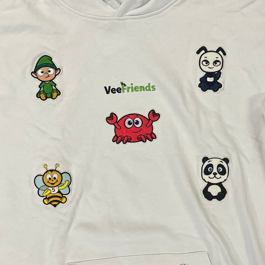 Exclusive White Patched VeeFriends Hoodie
