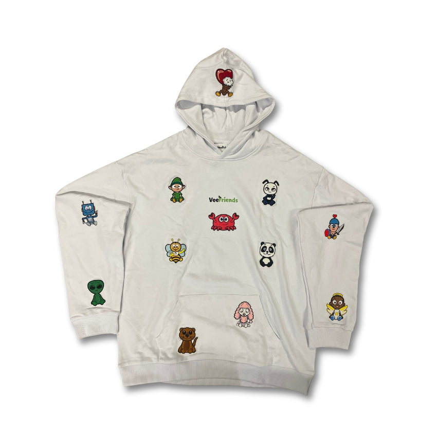 Exclusive White Patched VeeFriends Hoodie