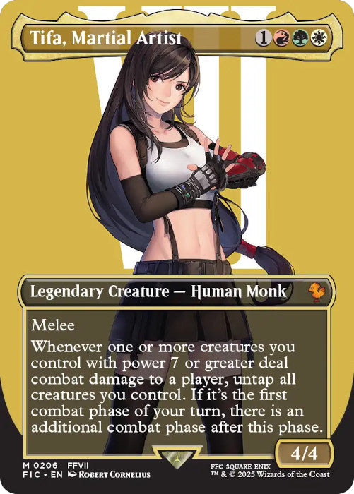 FOIL BORDERLESS Tifa, Martial Artist - #206 - Mythic Final Fantasy Commander