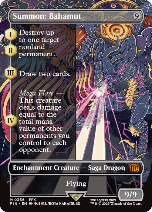 FOIL BORDERLESS Summon: Bahamut - #356 - Mythic Final Fantasy