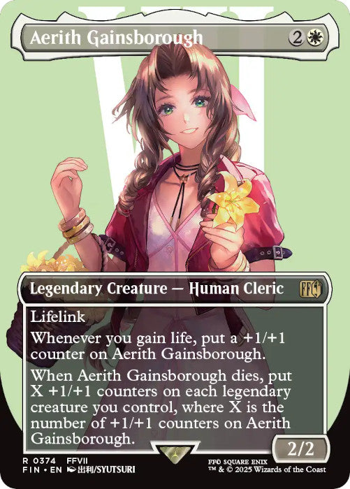 FOIL BORDERLESS Aerith Gainsborough - #374 - Rare Final Fantasy
