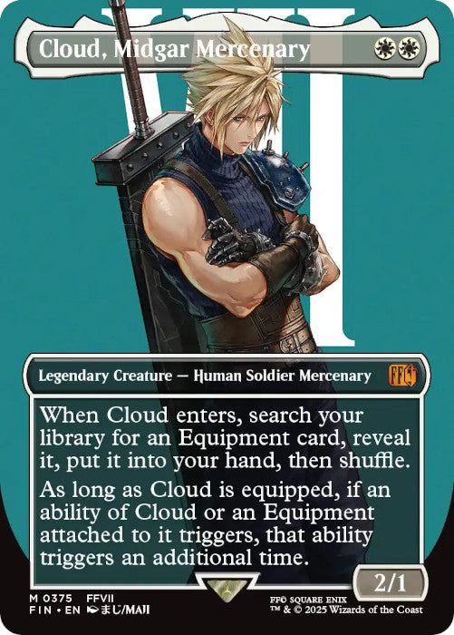 FOIL BORDERLESS Cloud, Midgar Mercenary - #375 - Mythic Final Fantasy