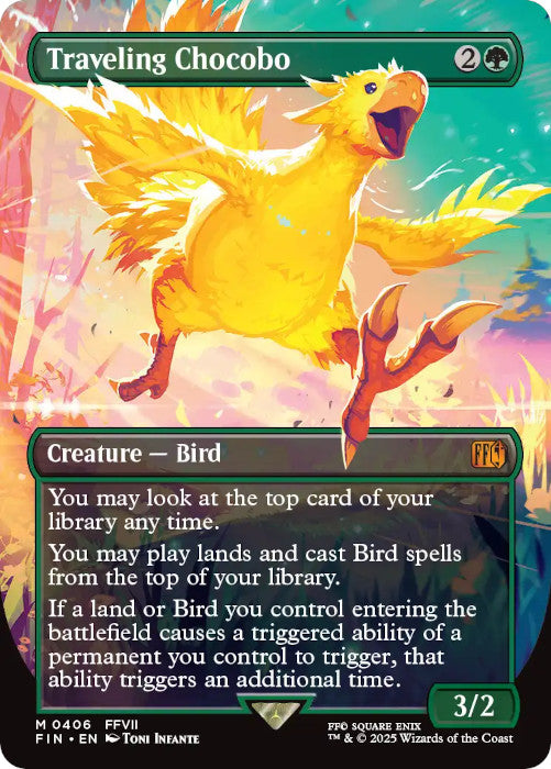 FOIL BORDERLESS Traveling Chocobo - #406 - Mythic Final Fantasy