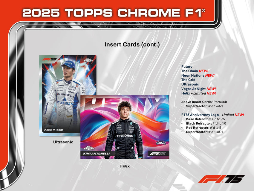2025 Topps Chrome F1 Formula 1 Hobby Box (Pre Order)