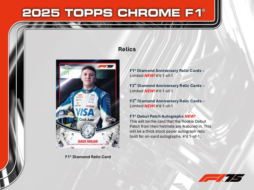 2025 Topps Chrome F1 Formula 1 Hobby Box (Pre Order)