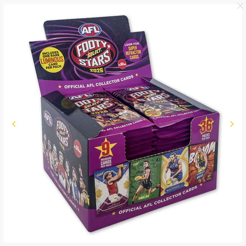 2026 Select AFL Footy Stars Retail 12-Box Case Break #31849 - Team Based - Mar 30 (12pm)