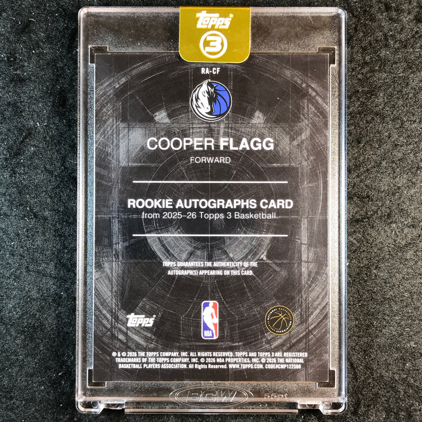 2025-26 Topps Three COOPER FLAGG Rookie Autographs Bronze 17/25
