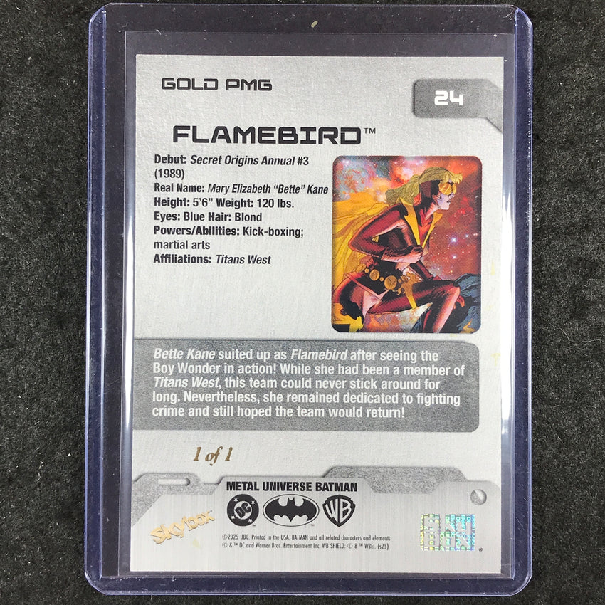 2025 Metal Universe Batman FLAMEBIRD Precious Metal Gems Gold 1/1 #24