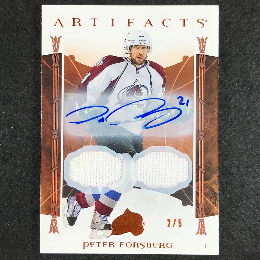 2022-23 Artifacts Nhl Peter Forsberg Autograph Material Patch Auto Orange 2/5