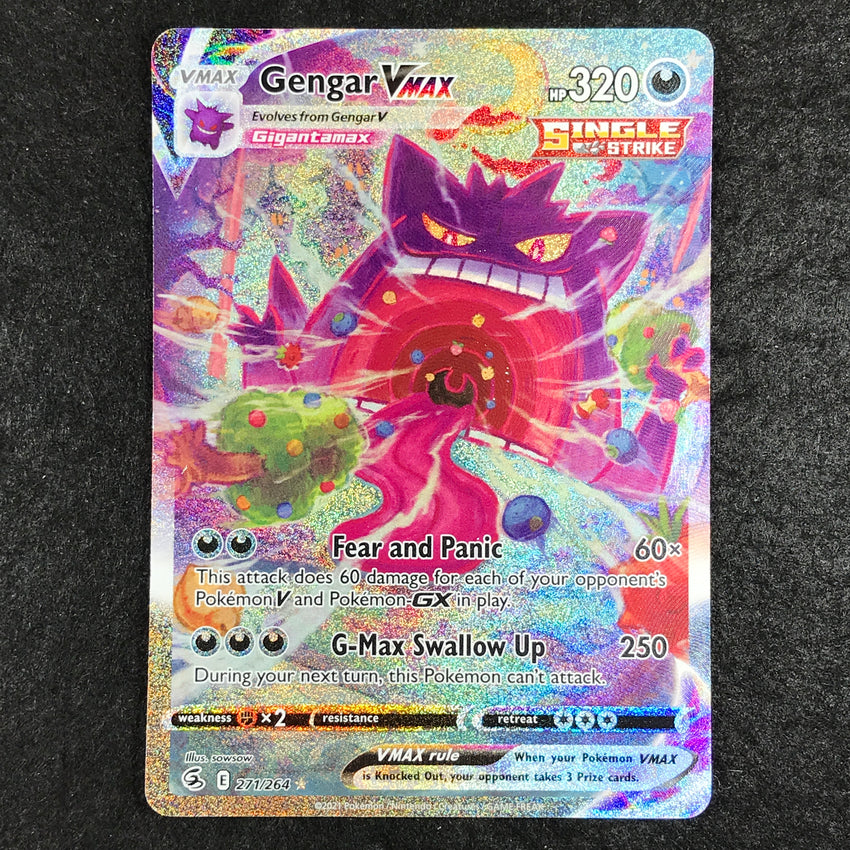 [DAMAGED] (A) ALTERNATE ART Gengar VMAX - 271/264 - Secret Rare - Fusion Strike