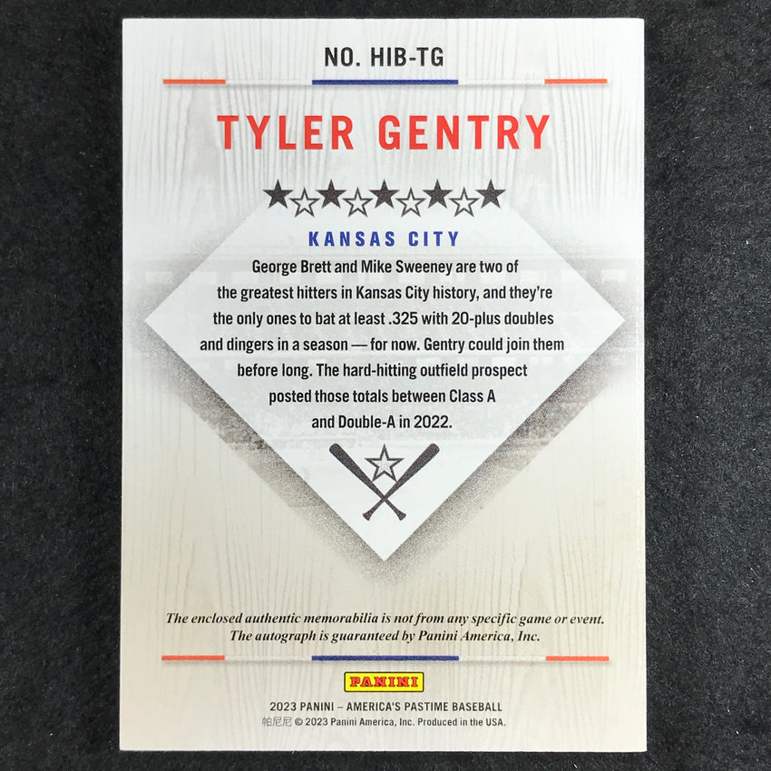 2024 Boys of Summer TYLER GENTRY Hitter's Ink Update Patch Auto Booklet 12/25
