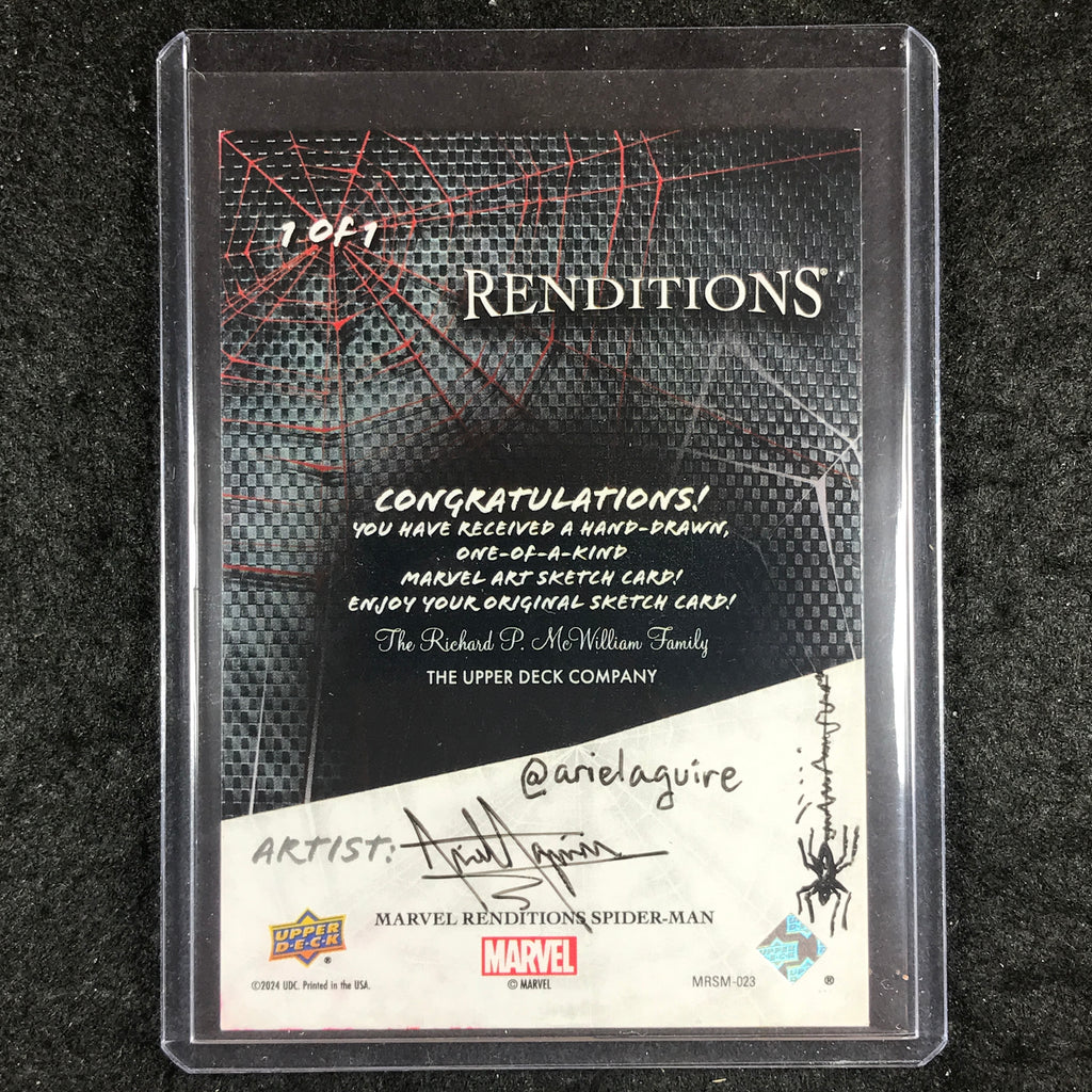 2024 Marvel Renditions Spider-Man GHOST RIDER Artist Sketch 1/1 ARIEL ...