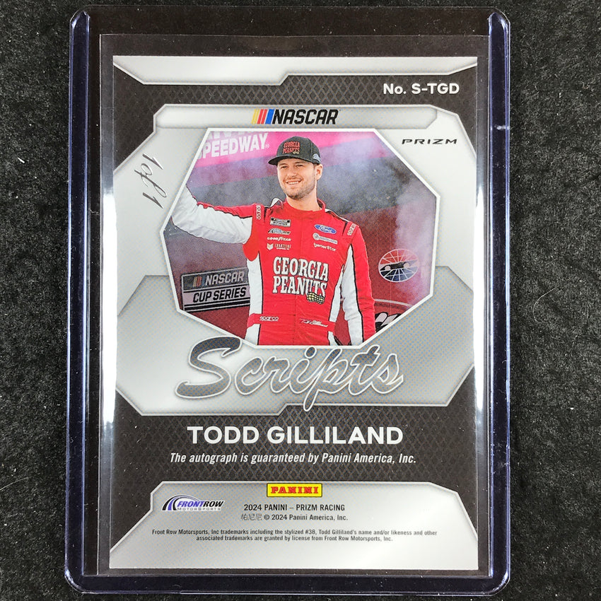 2024 Prizm NASCAR Racing TODD GILLILAND Scripts Auto Gold Vinyl 1/1
